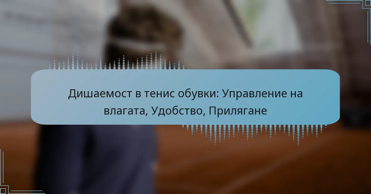 Дишаемост в тенис обувки: Управление на влагата, Удобство, Прилягане