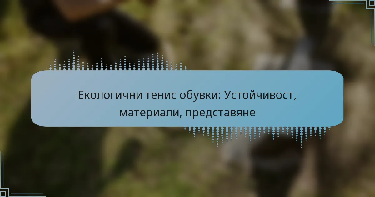 Екологични тенис обувки: Устойчивост, материали, представяне