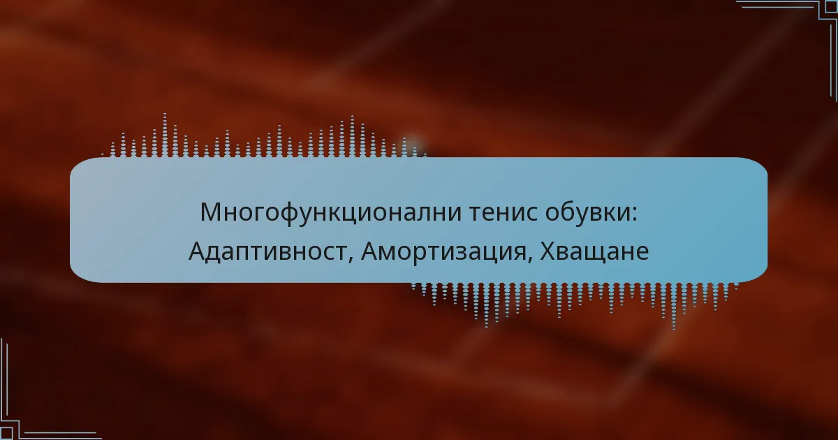 Многофункционални тенис обувки: Адаптивност, Амортизация, Хващане