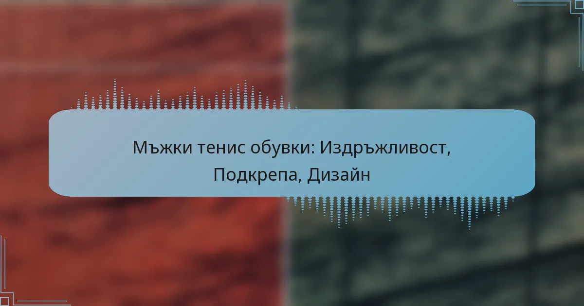 Мъжки тенис обувки: Издръжливост, Подкрепа, Дизайн