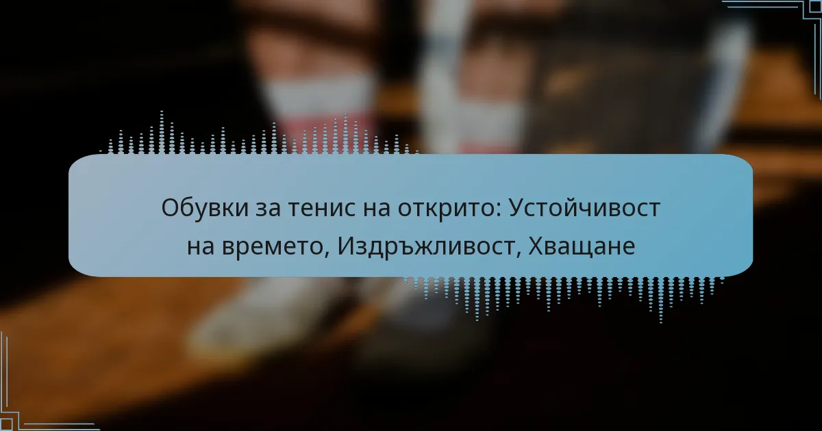 Обувки за тенис на открито: Устойчивост на времето, Издръжливост, Хващане