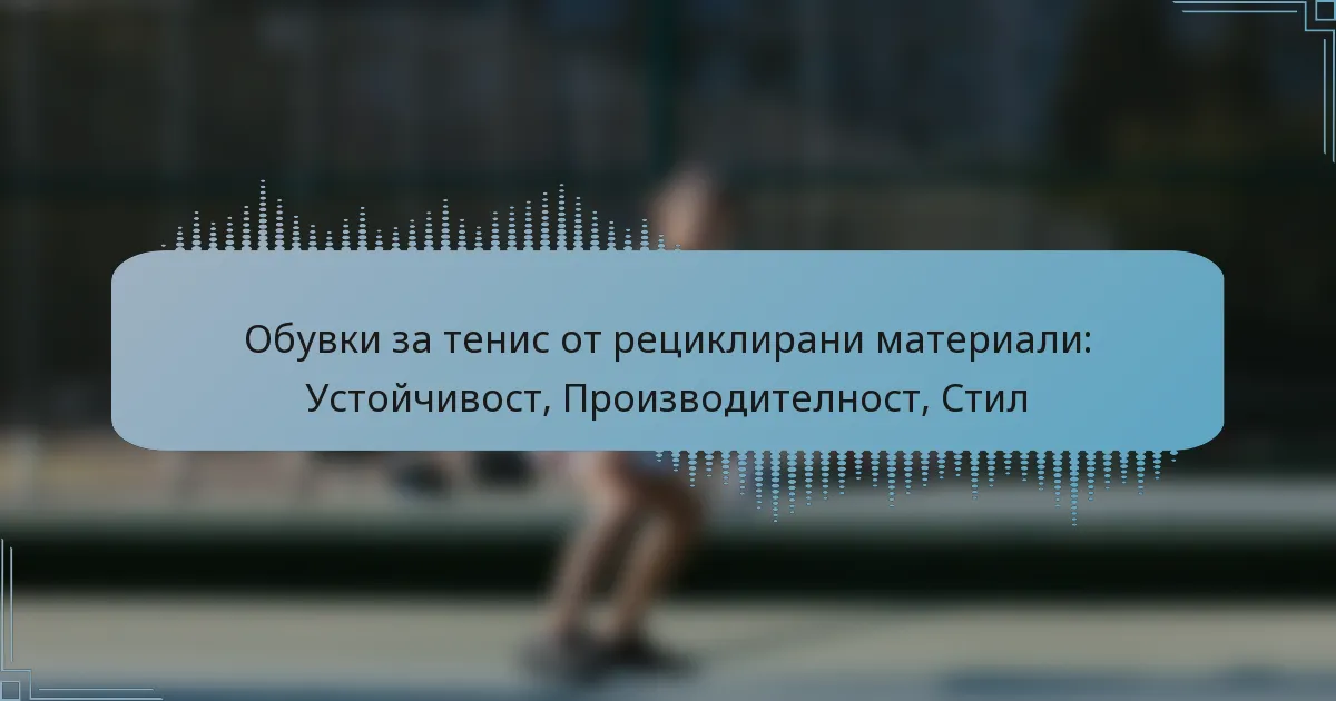 Обувки за тенис от рециклирани материали: Устойчивост, Производителност, Стил