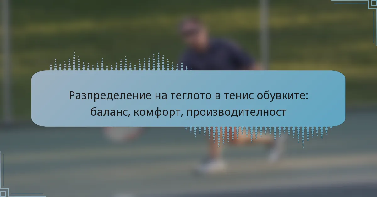 Разпределение на теглото в тенис обувките: баланс, комфорт, производителност