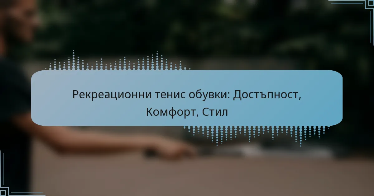 Рекреационни тенис обувки: Достъпност, Комфорт, Стил