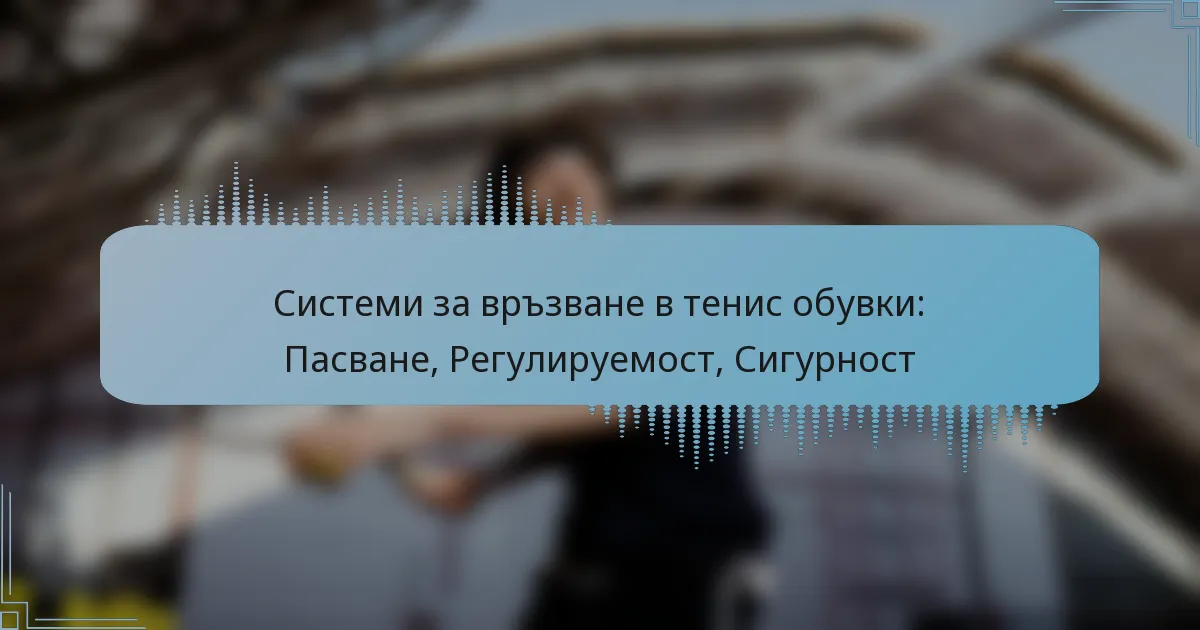 Системи за връзване в тенис обувки: Пасване, Регулируемост, Сигурност
