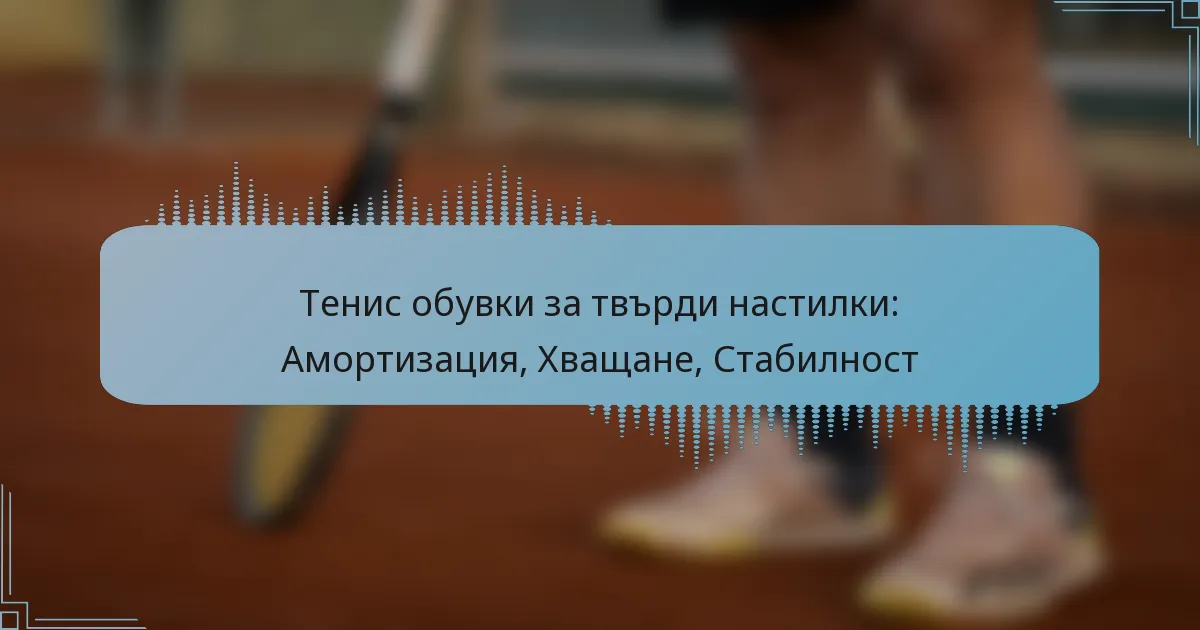 Тенис обувки за твърди настилки: Амортизация, Хващане, Стабилност