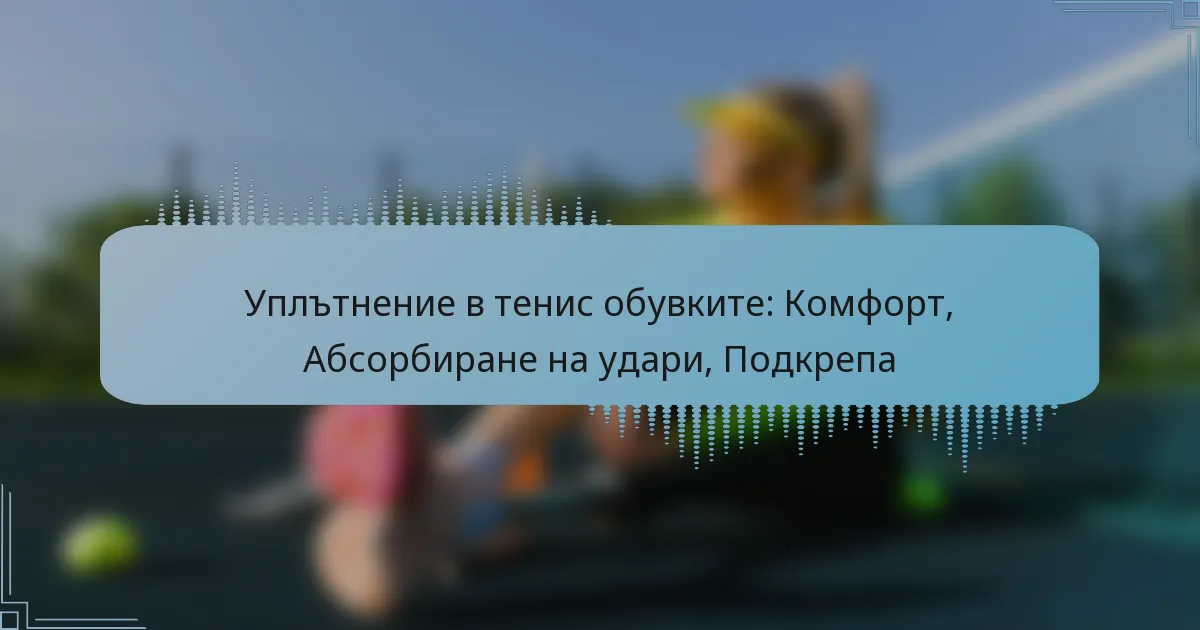 Уплътнение в тенис обувките: Комфорт, Абсорбиране на удари, Подкрепа