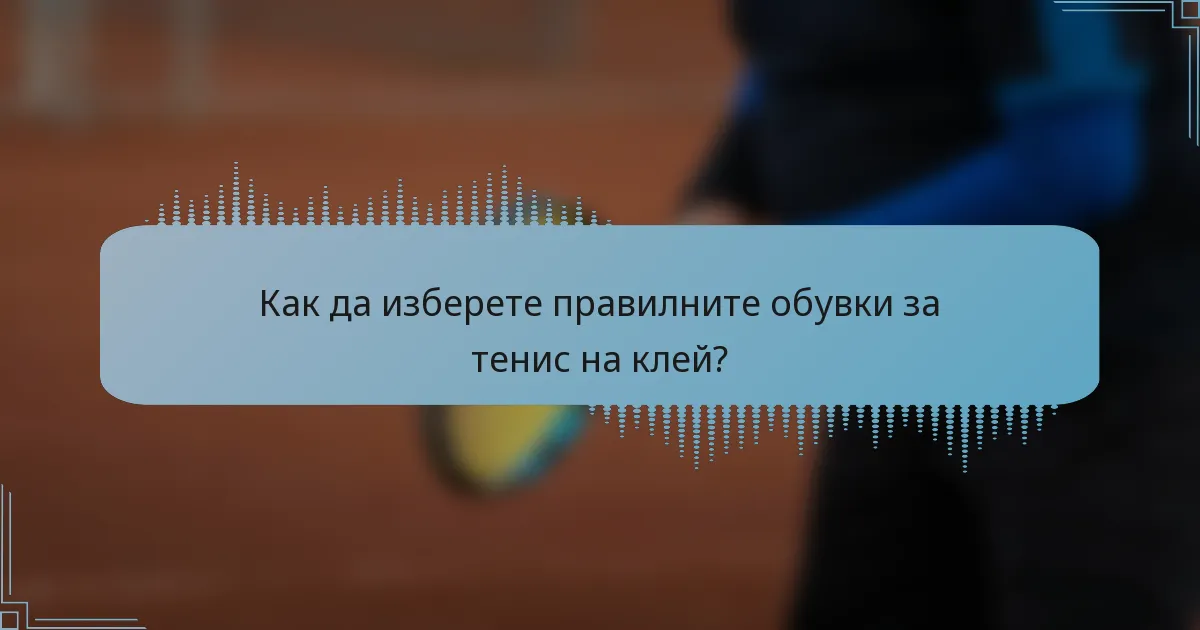 Как да изберете правилните обувки за тенис на клей?