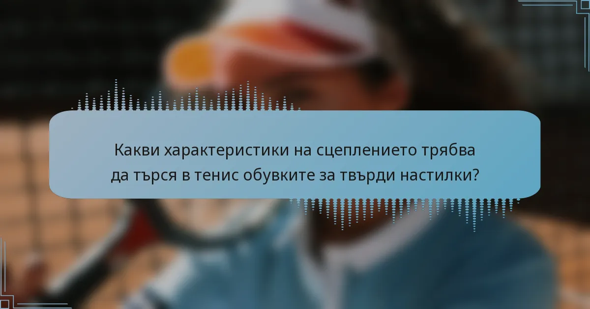 Какви характеристики на сцеплението трябва да търся в тенис обувките за твърди настилки?